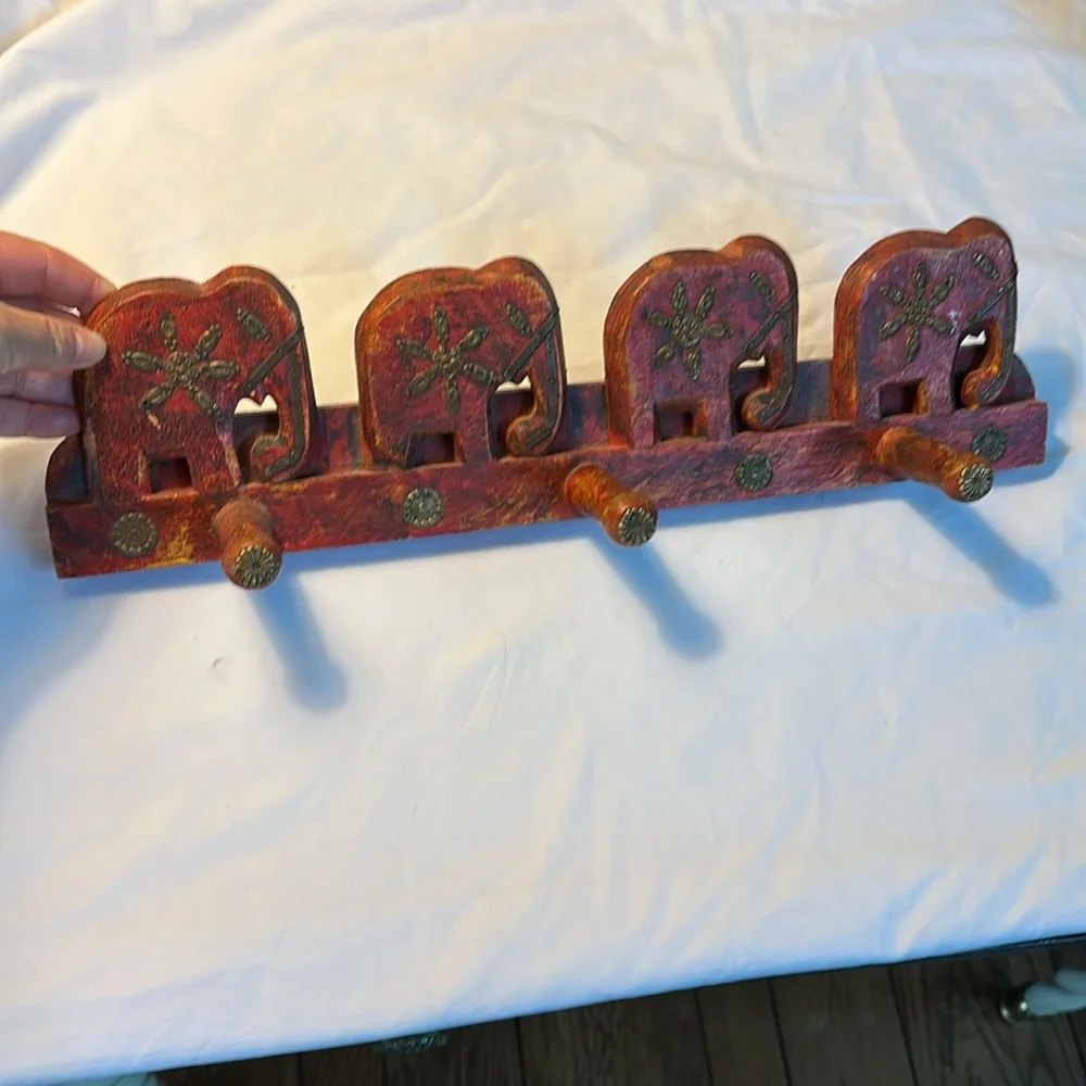 Handcrafted Elephant Wall Hook Rack